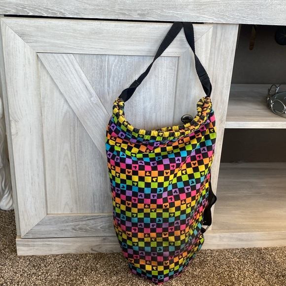 Mickey Mouse All Over Print Disney Backpack Double Sided Colorful/ Rainbow Rare - Picture 4 of 7